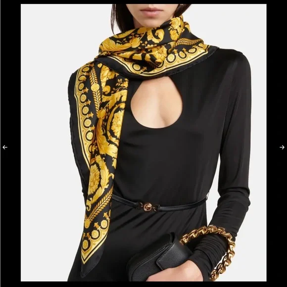 Versace Barocco Silk Scarf Unisex
